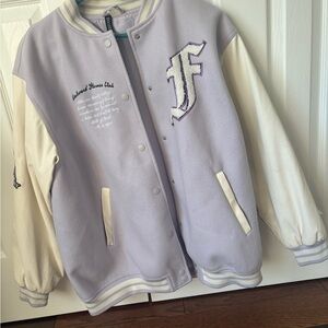Varsity Jacket in Purple and White